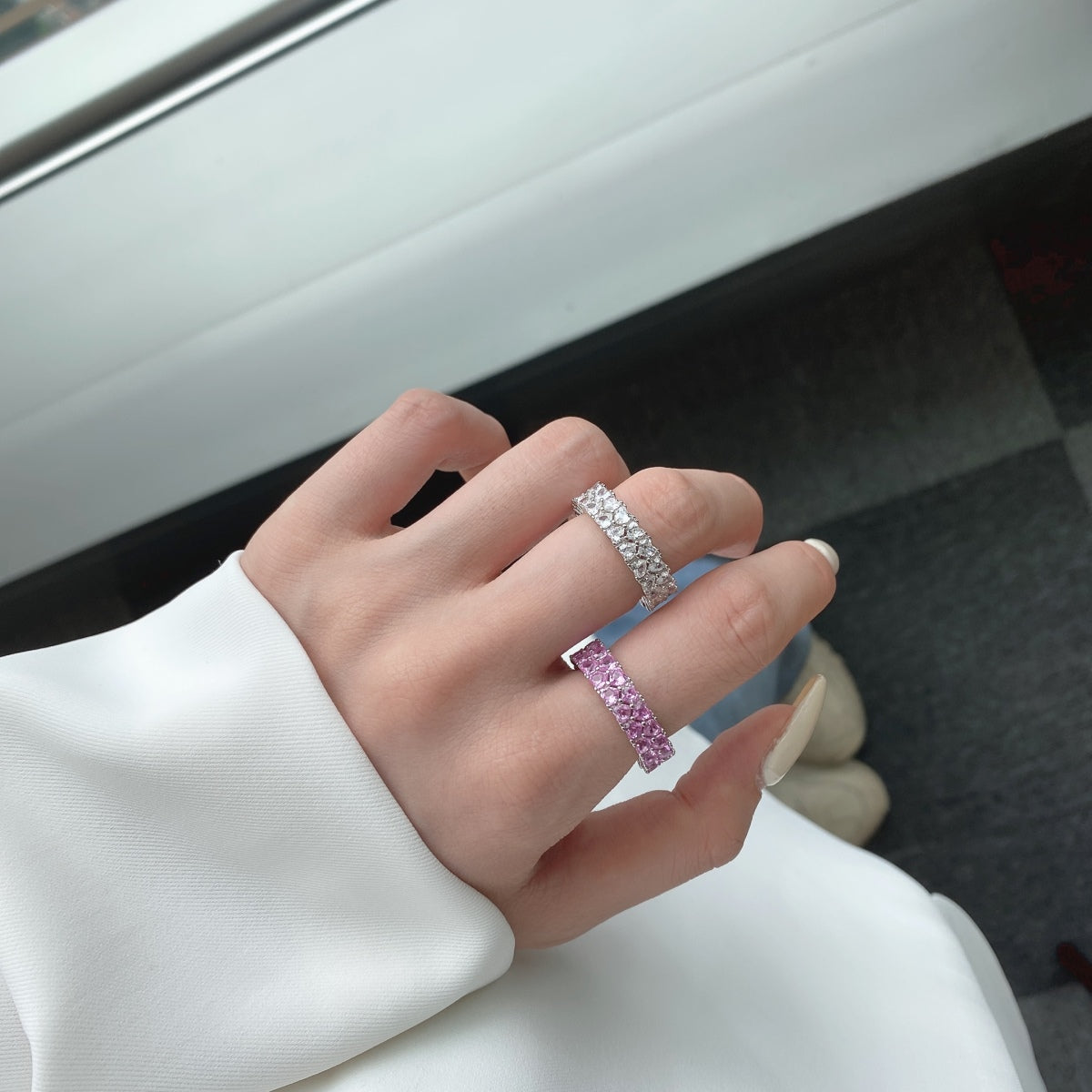 [OAK JURI]Sparkling Full Heart Ring