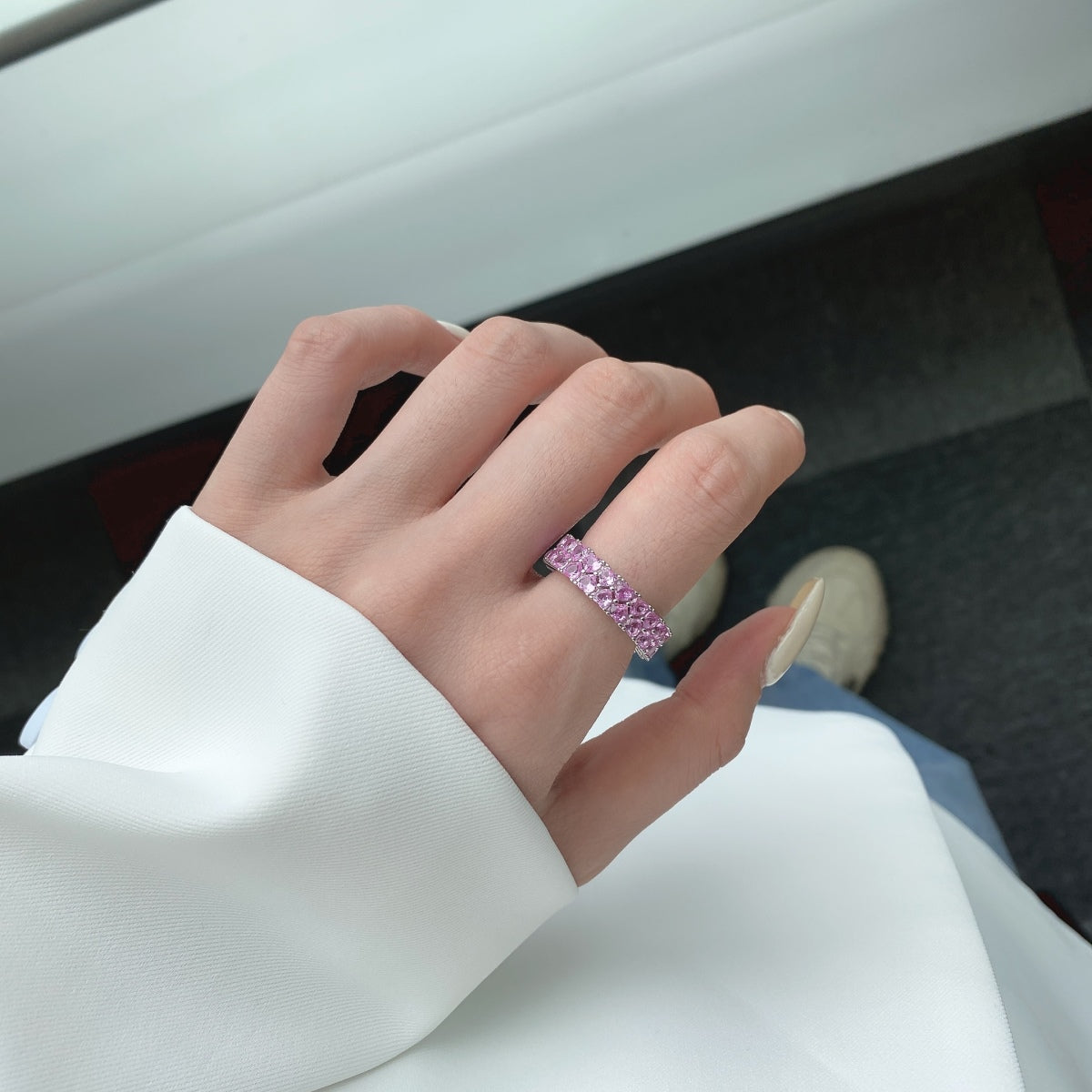 [OAK JURI]Sparkling Full Heart Ring