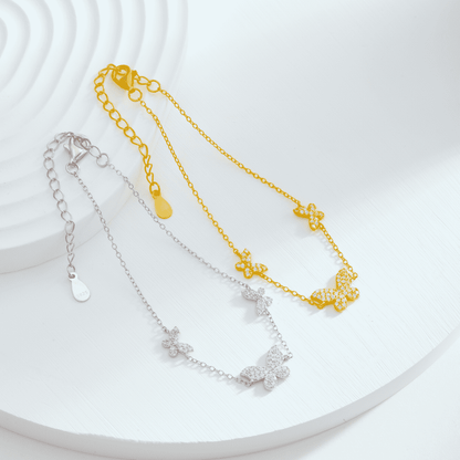 [OAK JURI]Delicate Butterfly Pendant Bracelet
