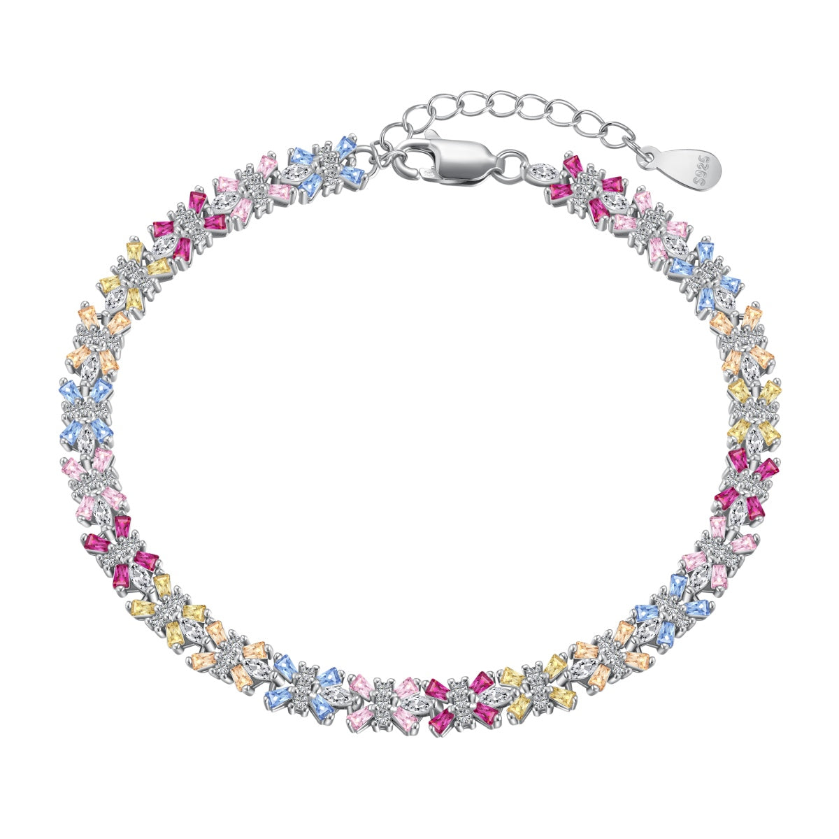 [OAK JURI]Radiant Colorful Emerald Cut Party Bracelet