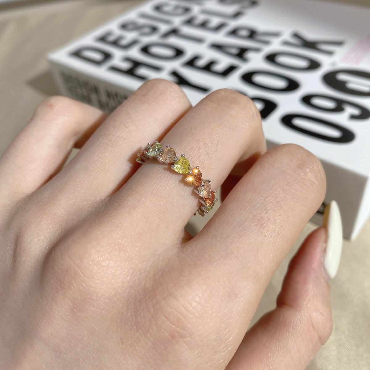 [OAK JURI]0.25 Carat Radiant Romance Heart Cut Lover Ring