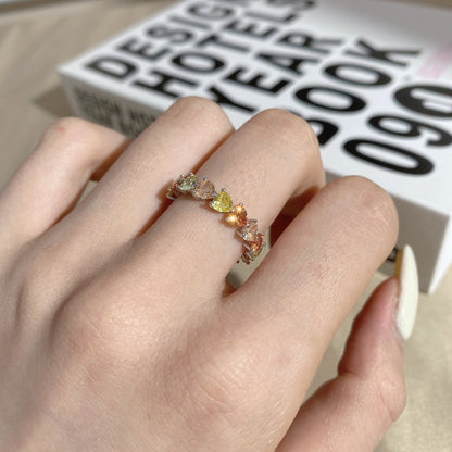 [OAK JURI]0.25 Carat Radiant Romance Heart Cut Lover Ring