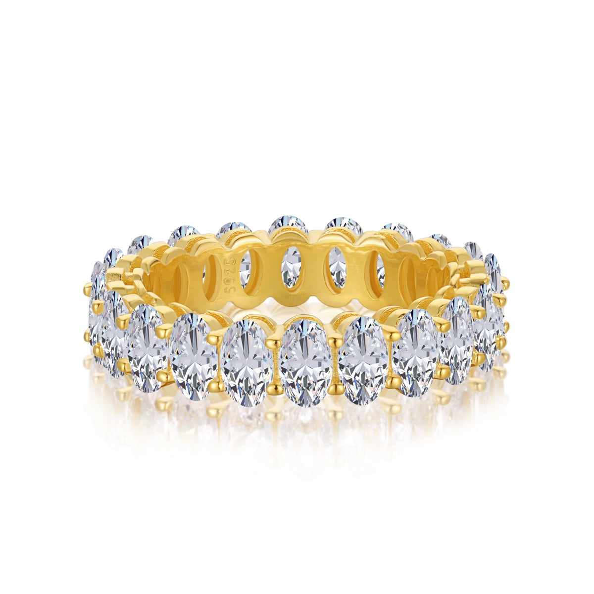 [OAK JURI]Ornate Oval Cut Tennis Ring