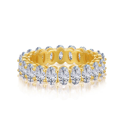 [OAK JURI]Ornate Oval Cut Tennis Ring