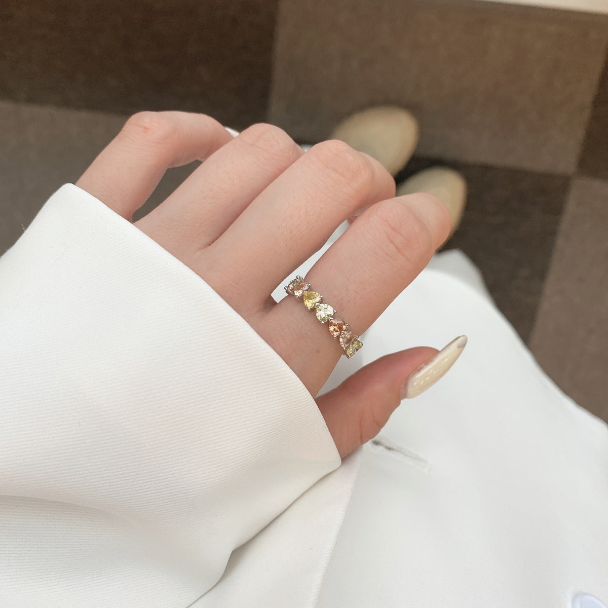 [OAK JURI]0.25 Carat Radiant Romance Heart Cut Lover Ring