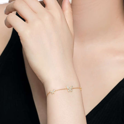 [OAK JURI]Delicate Butterfly Pendant Bracelet