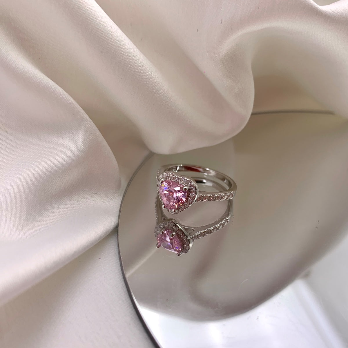 [OAK JURI]Eternity Splashy Romantic Heart Shape Lover Ring
