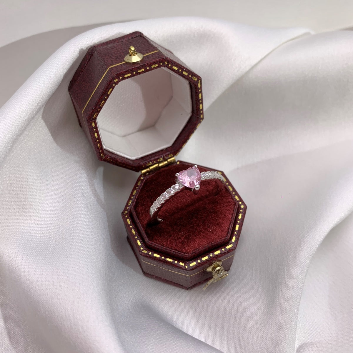 [OAK JURI]0.5 Carat CaratEternity Charming Heart Shape Lover Ring