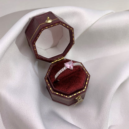 [OAK JURI]0.5 Carat CaratEternity Charming Heart Shape Lover Ring