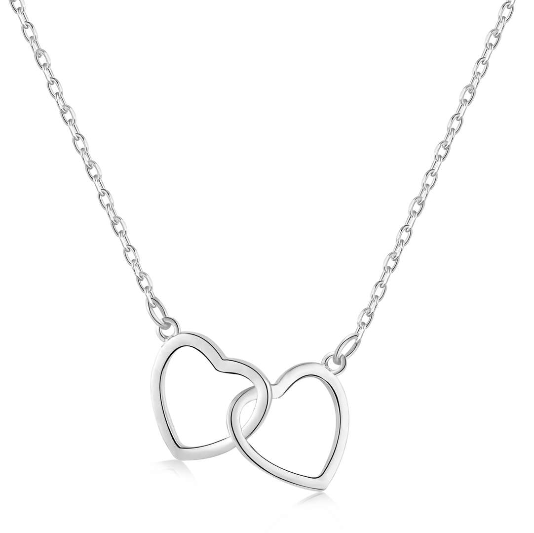 [OAK JURI]Sterling Silver Love Double Ring Necklace