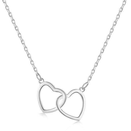 [OAK JURI]Sterling Silver Love Double Ring Necklace