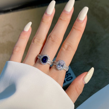 [OAK JURI]1.5 Carat Dazzling Charming Oval Cut Banquet Ring