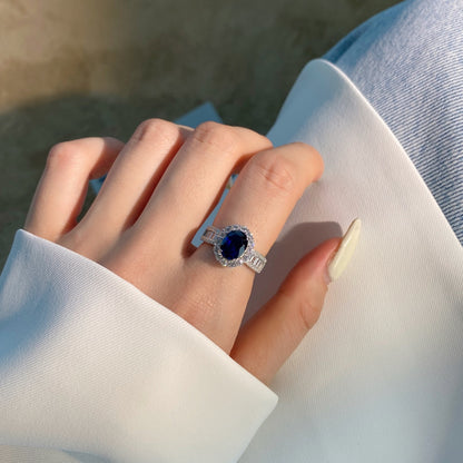 [OAK JURI]1.5 Carat Dazzling Charming Oval Cut Banquet Ring