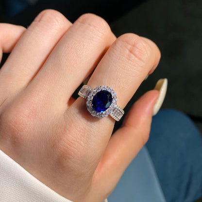 [OAK JURI]1.5 Carat Dazzling Charming Oval Cut Banquet Ring