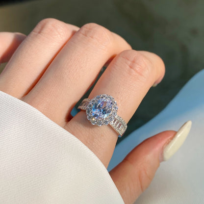 [OAK JURI]1.5 Carat Dazzling Charming Oval Cut Banquet Ring