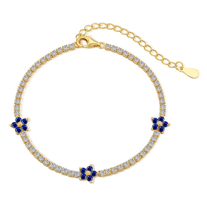 [OAK JURI]Sparkling Flower Shape Tennis Bracelet