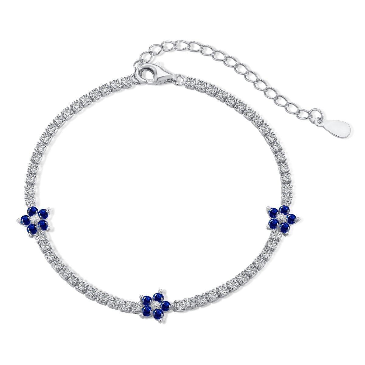 [OAK JURI]Sparkling Flower Shape Tennis Bracelet