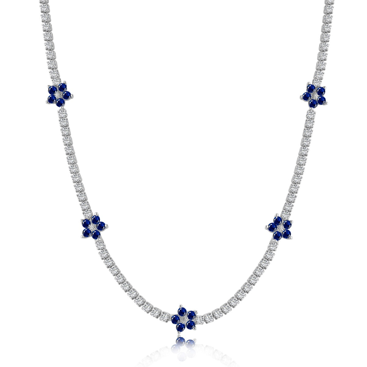 [OAK JURI]Luxurious Colorful Flower Tennis Necklace