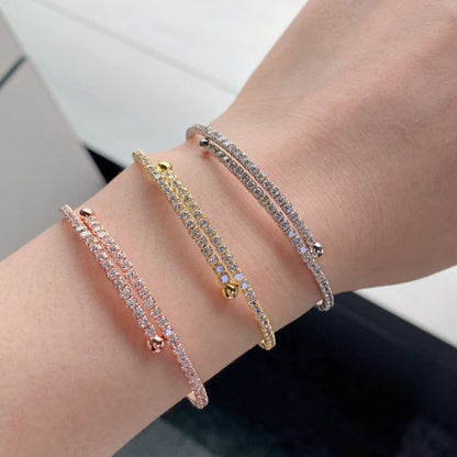 [OAK JURI]Row of Diamonds Round Fashion Bracelet