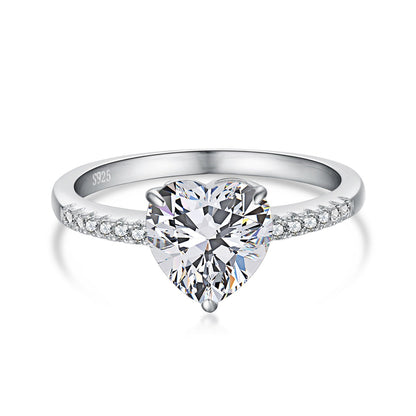[OAK JURI]2.0 Carat Dazzling Lustrous Heart Cut Lover Ring