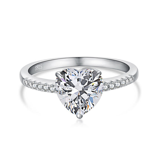 [OAK JURI]2.0 Carat Dazzling Lustrous Heart Cut Lover Ring
