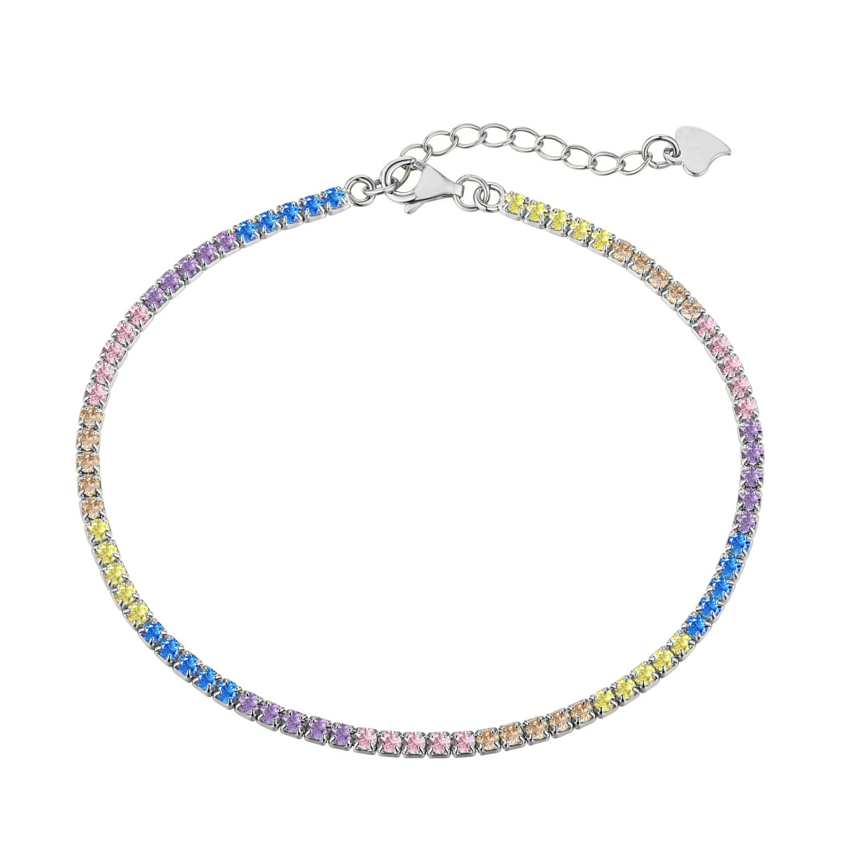 [OAK JURI]Dazzling Colorful Round Cut Daily Bracelet