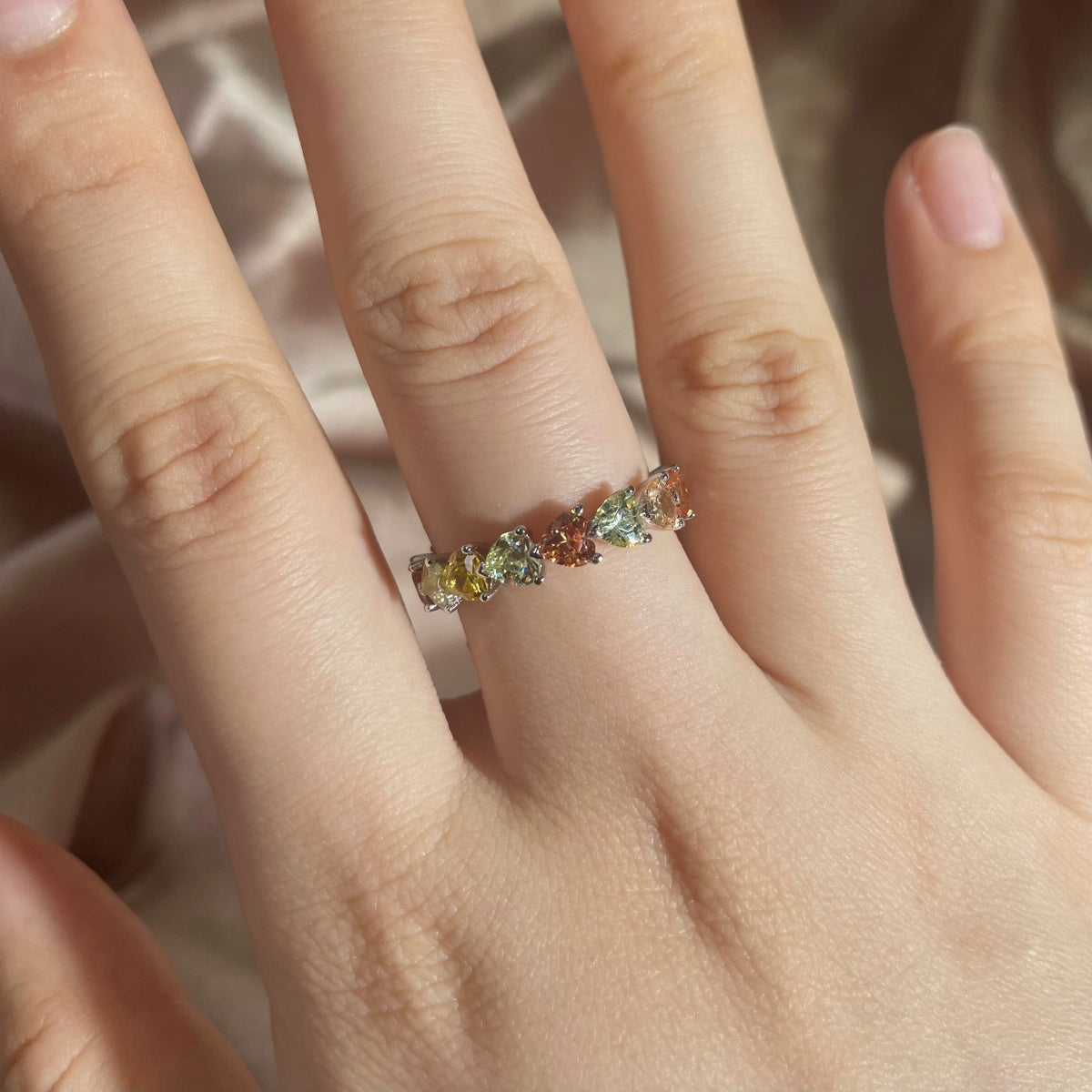[OAK JURI]0.25 Carat Radiant Romance Heart Cut Lover Ring