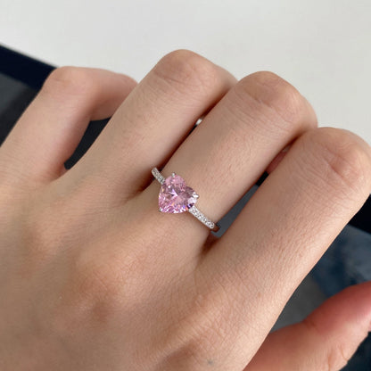 [OAK JURI]2.0 Carat Dazzling Lustrous Heart Cut Lover Ring