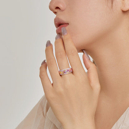 [OAK JURI]Radiant Colorful Radiant Cut Daily Ring