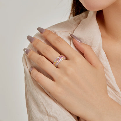 [OAK JURI]Radiant Colorful Radiant Cut Daily Ring