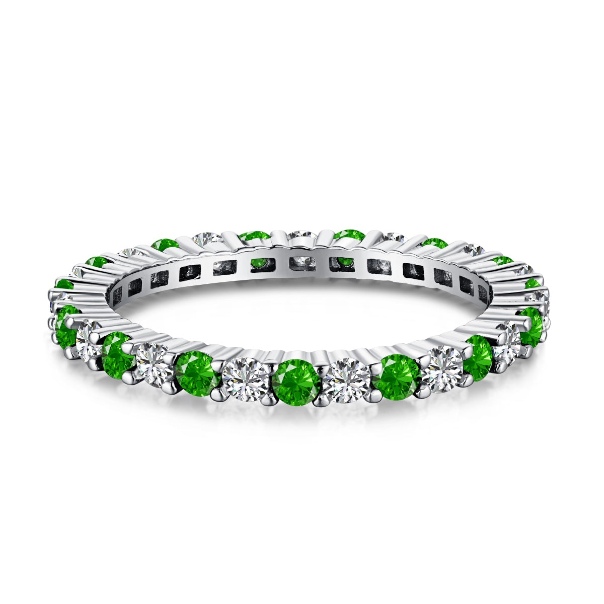 [OAK JURI]Exquisite Colorful Round Cut Tennis Ring