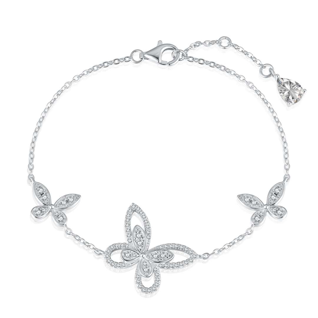 [OAK JURI]Delicate Butterfly Pendant Bracelet