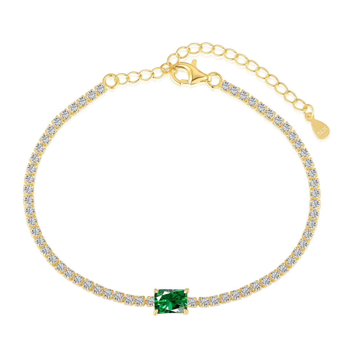 [OAK JURI]1.0 Carat Unique Emerald Cut Banquet Bracelet