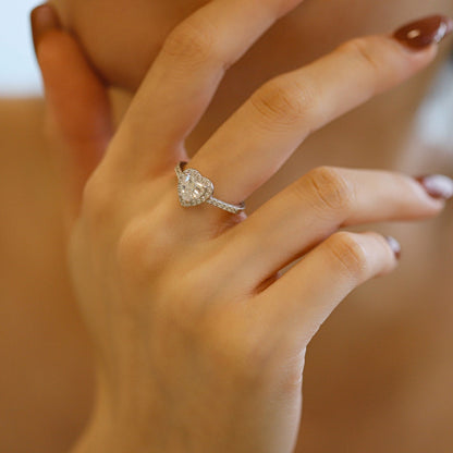 [OAK JURI]Eternity Splashy Romantic Heart Shape Lover Ring