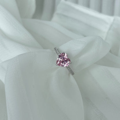 [OAK JURI]2.0 Carat Dazzling Lustrous Heart Cut Lover Ring
