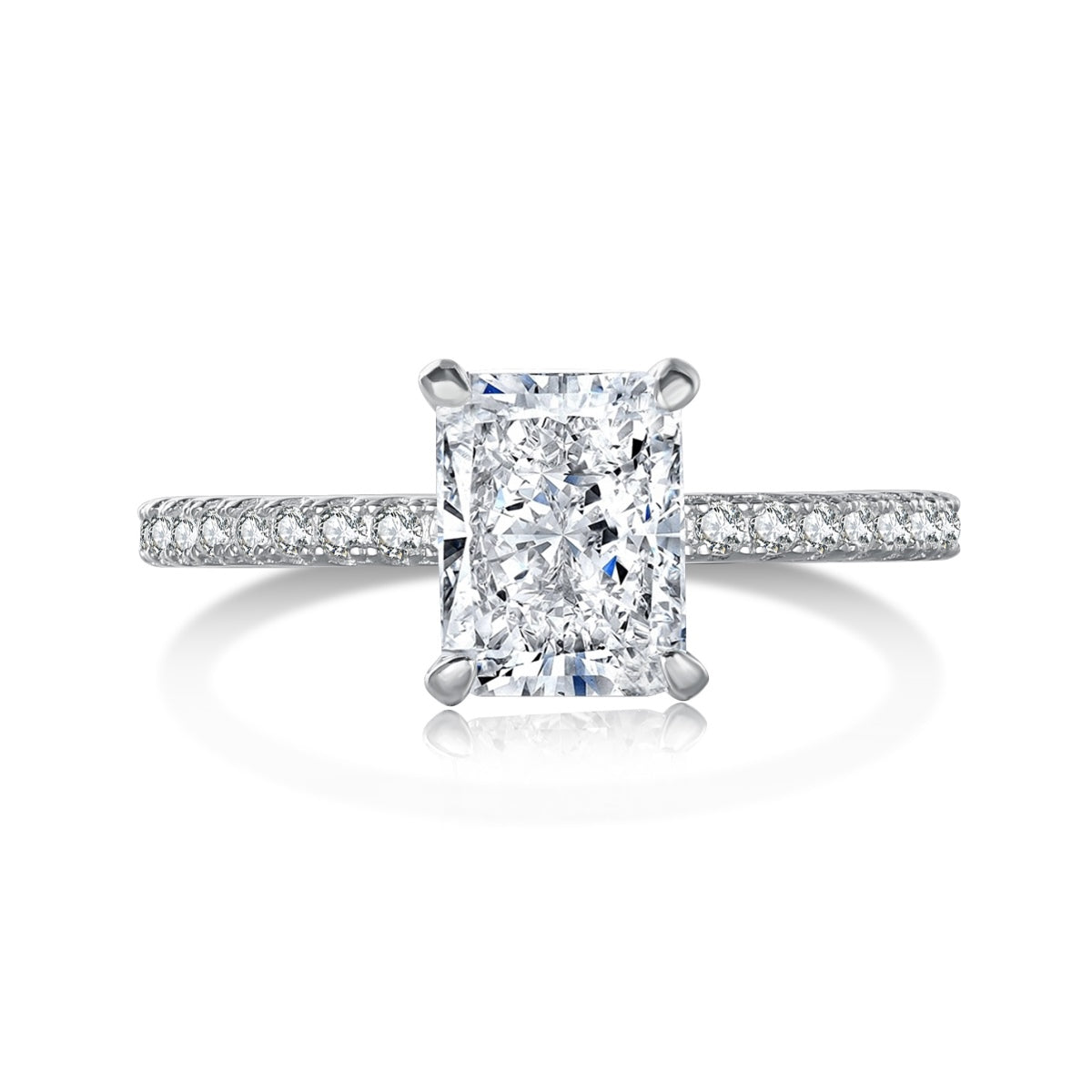 [OAK JURI]2.0 Carat Dazzling Sparkling Radiant Cut Party Ring