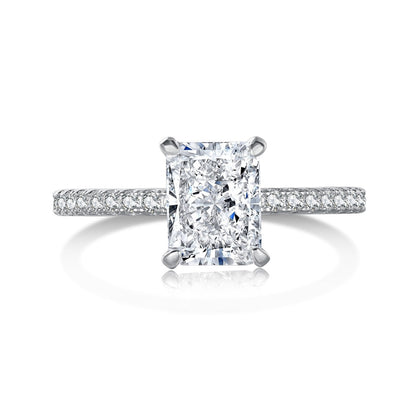 [OAK JURI]2.0 Carat Dazzling Sparkling Radiant Cut Party Ring