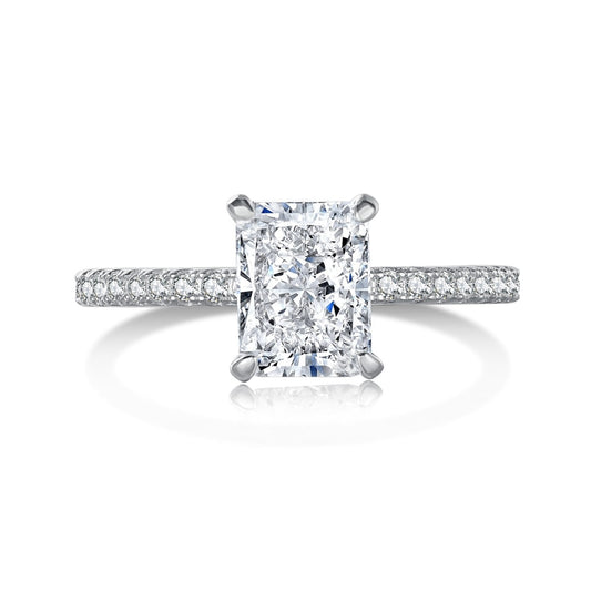 [OAK JURI]2.0 Carat Dazzling Sparkling Radiant Cut Party Ring