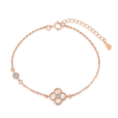 [OAK JURI]Delicate Four Leaf Clover Bracelet
