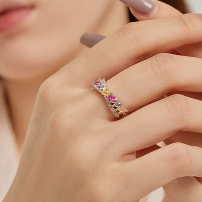 [OAK JURI]Unique Colorful Marquise Cut Daily Ring