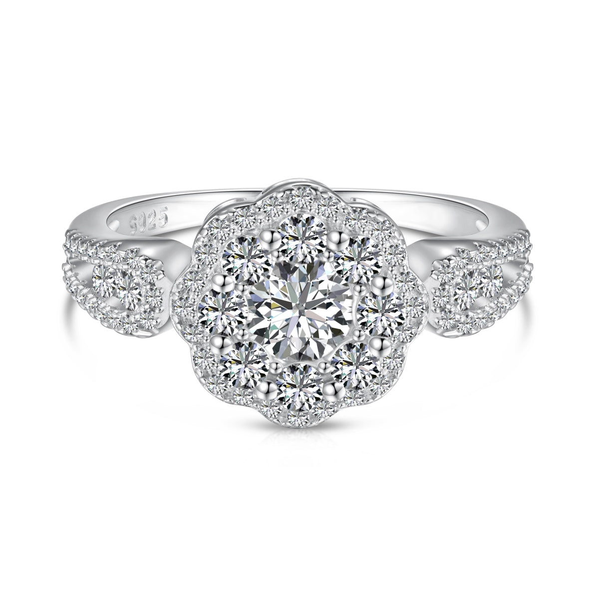[OAK JURI]Delicate Colorful Round Cut Flower Shape Wedding Ring