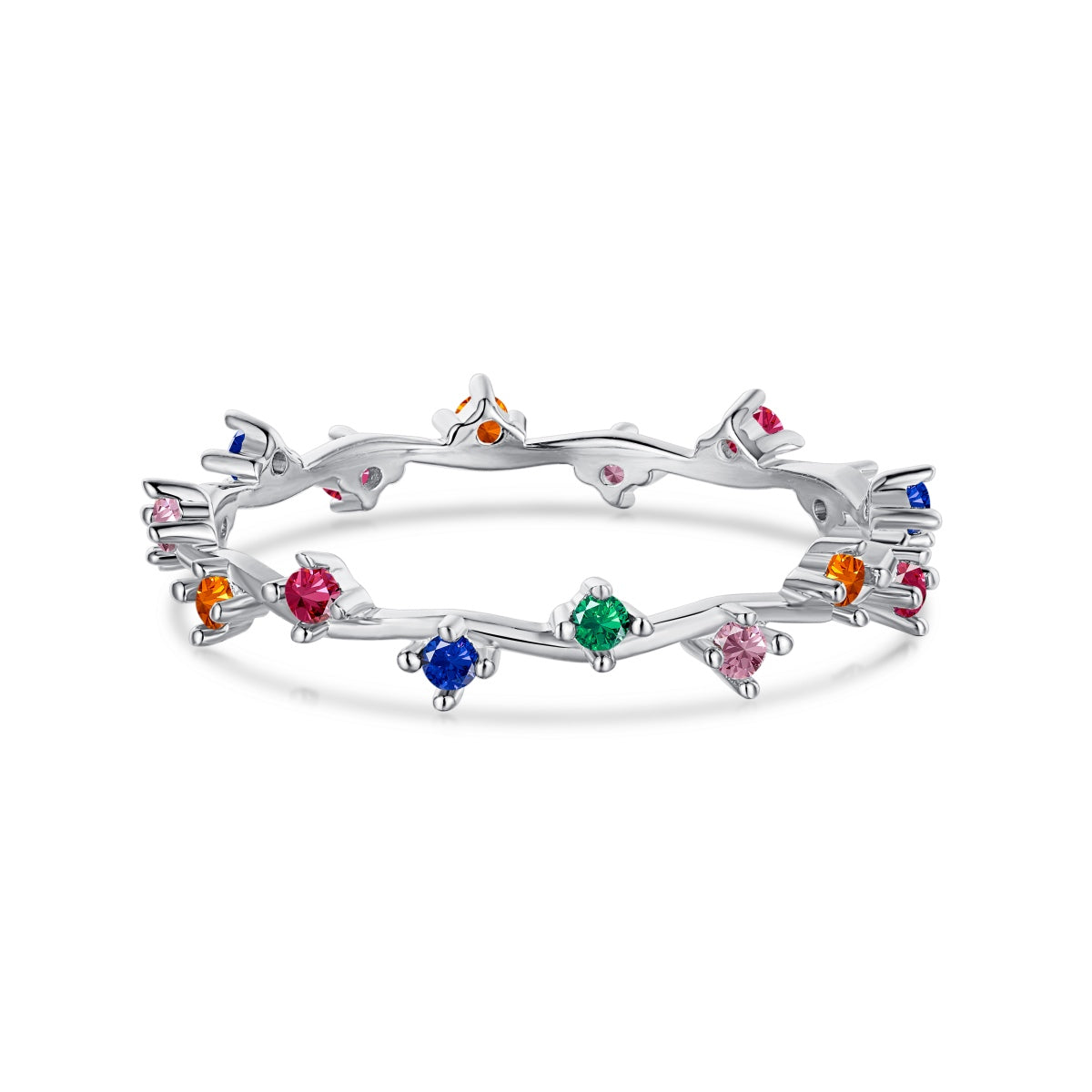 [OAK JURI]Radiant Colorful Round Cut Daily Ring