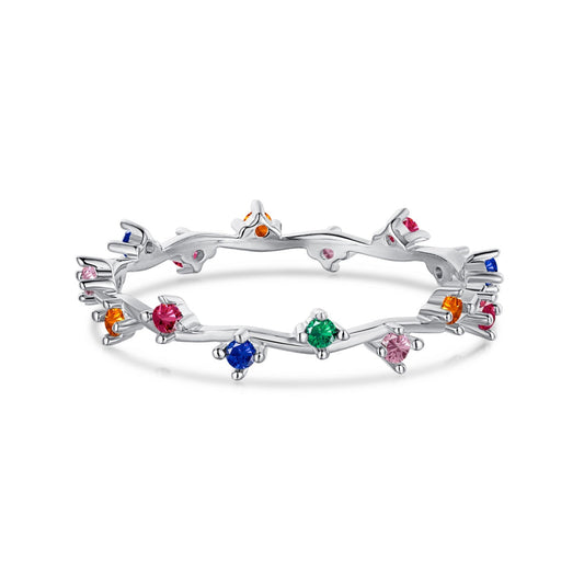 [OAK JURI]Radiant Colorful Round Cut Daily Ring