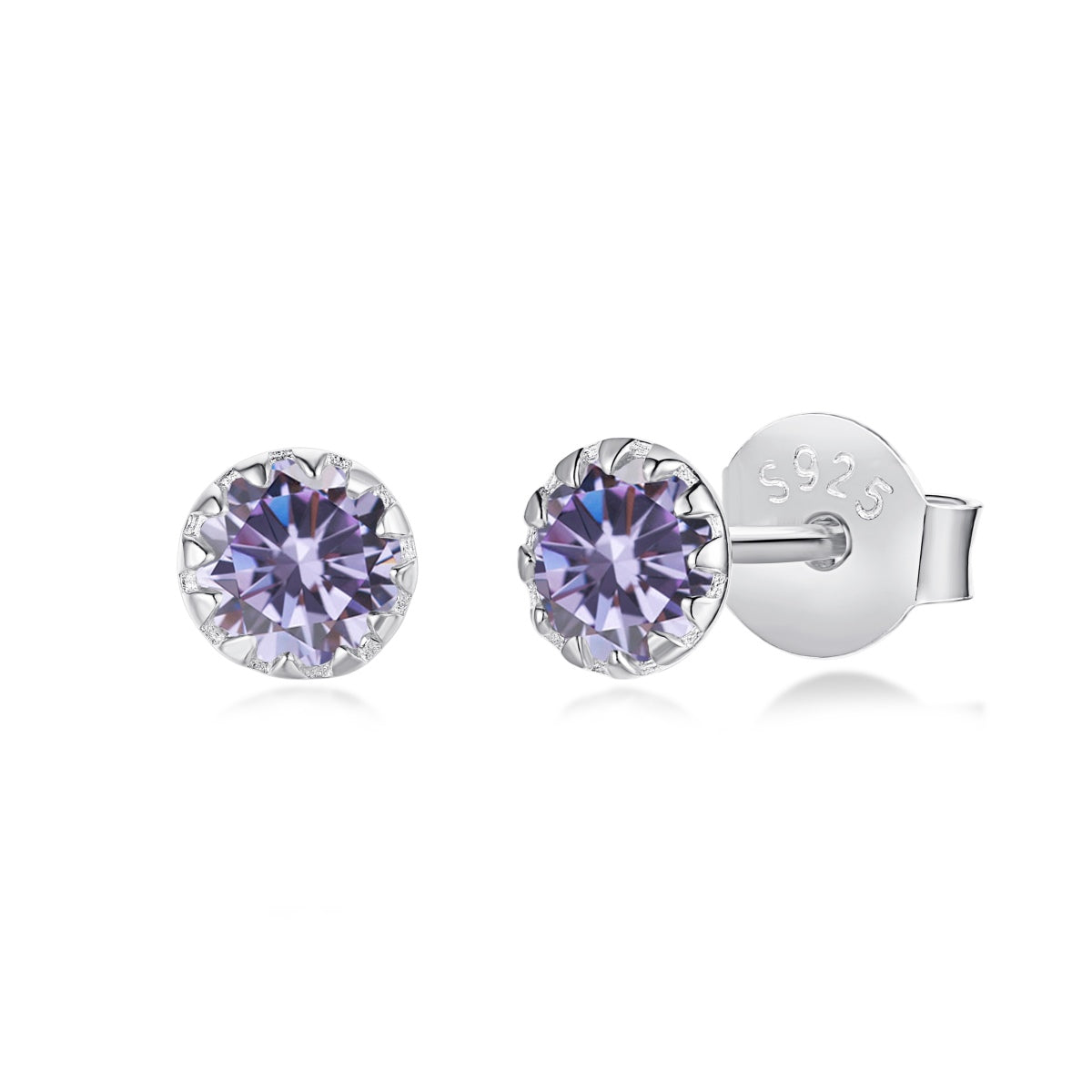 [OAK JURI]Sparkling Colorful Round Shape Earrings