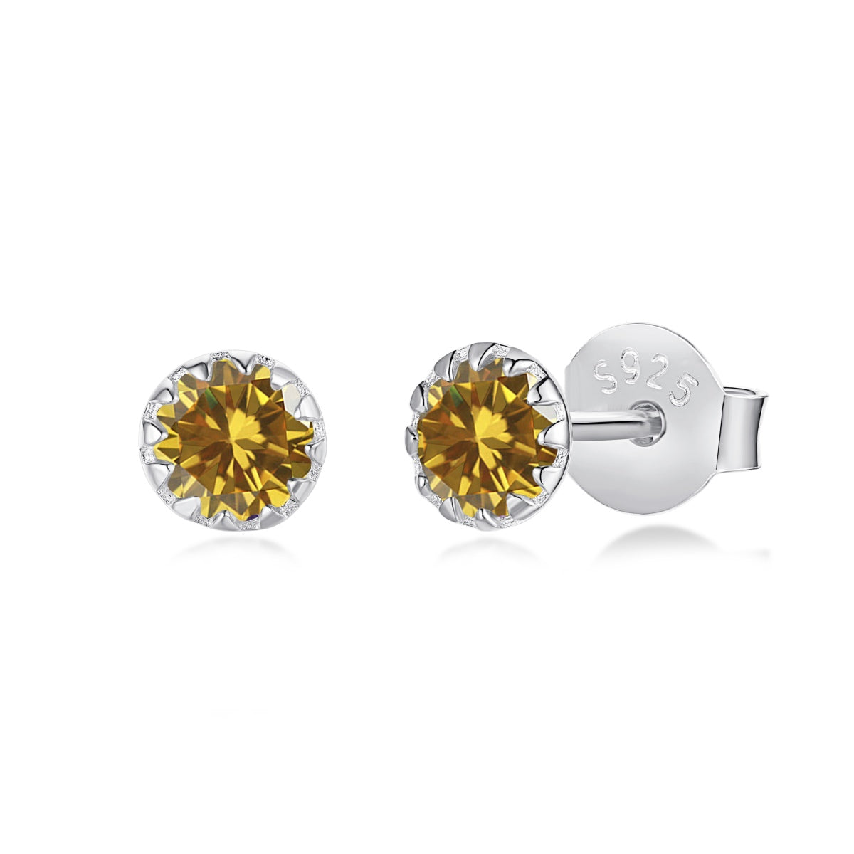 [OAK JURI]Sparkling Colorful Round Shape Earrings
