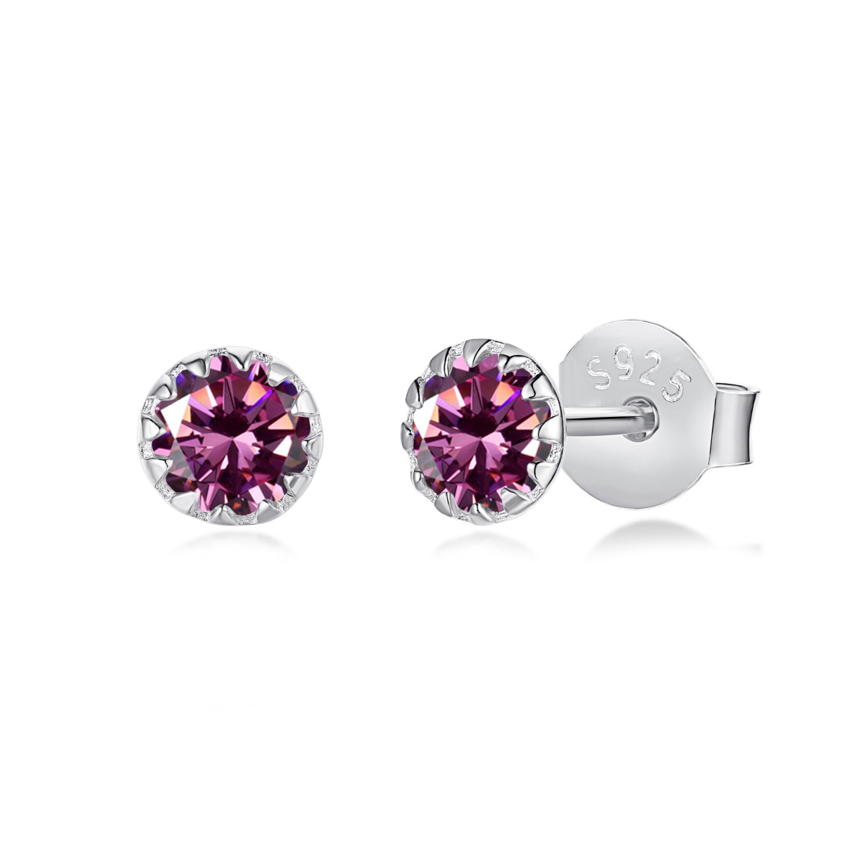 [OAK JURI]Sparkling Colorful Round Shape Earrings