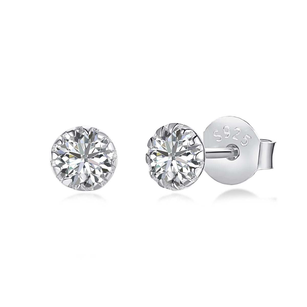 [OAK JURI]Sparkling Colorful Round Shape Earrings