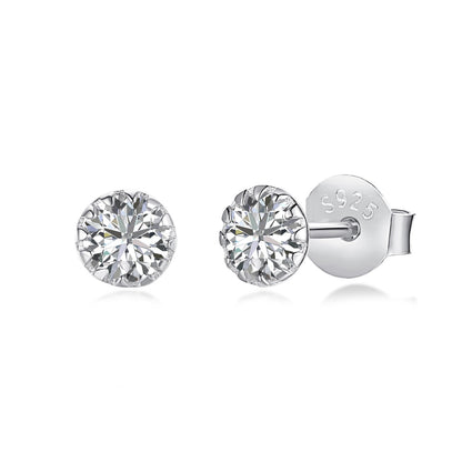 [OAK JURI]Sparkling Colorful Round Shape Earrings