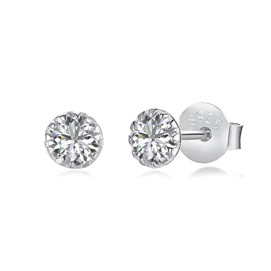 [OAK JURI]Sparkling Colorful Round Shape Earrings