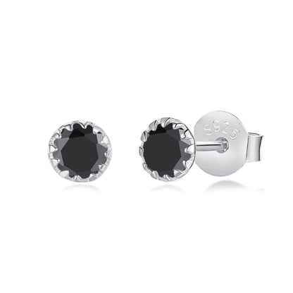 [OAK JURI]Sparkling Colorful Round Shape Earrings